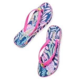 Lilly Pulitzer Pool Sandals Oyster Bay Navy